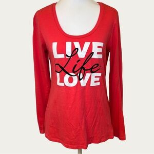 Energie Vibrant Red Long Sleeve Tee Women’s Size Large